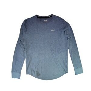 Hollister Mens Long Sleeve Thermal Shirt‎ Ombre Blue Size L